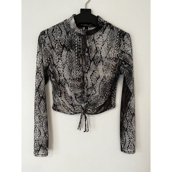 Windsor Tops - Windsor Sheer Mesh Top Size: Large L Animal Print